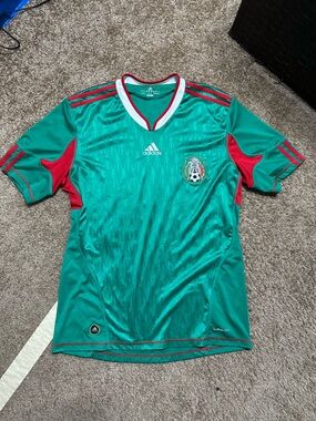 adidas Green Soccer Jersey with Red Trim